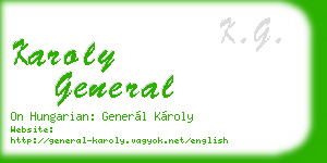 karoly general business card