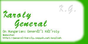 karoly general business card